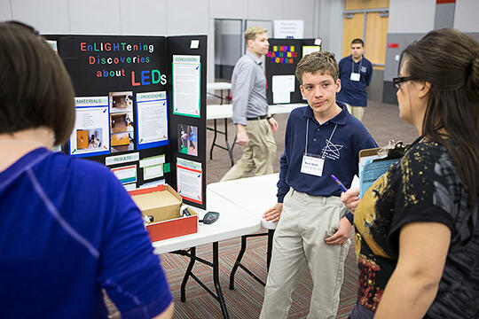 Local students present at a science  and engineering fair