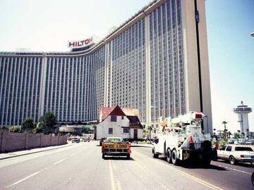 The Houssels' house was moved from 1012 S. 6th St. to the UNLV campus on Sunday, May 15, 1983.