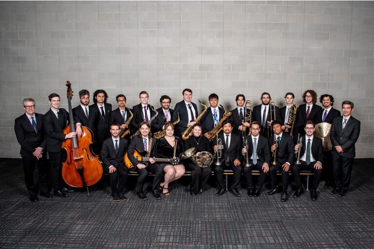 group photo of seated jazz ensemble