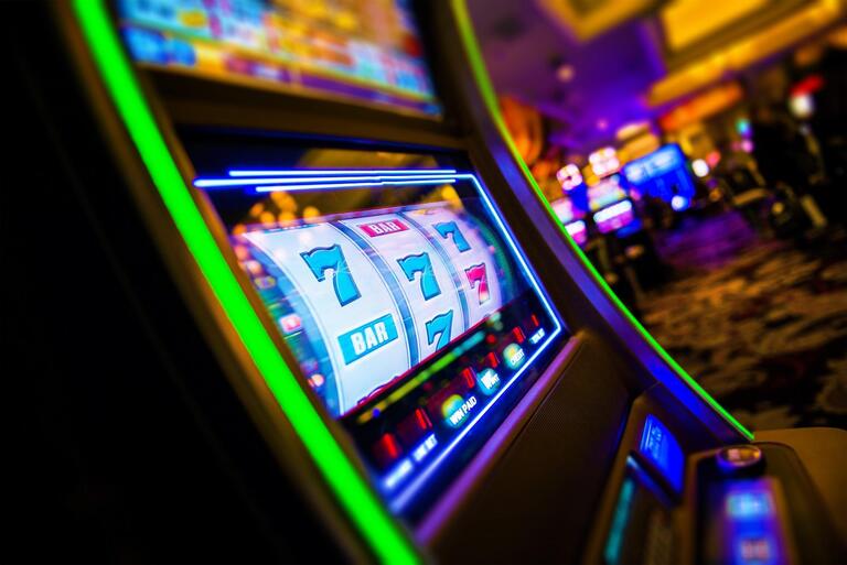 Reel slot machine on casino floor